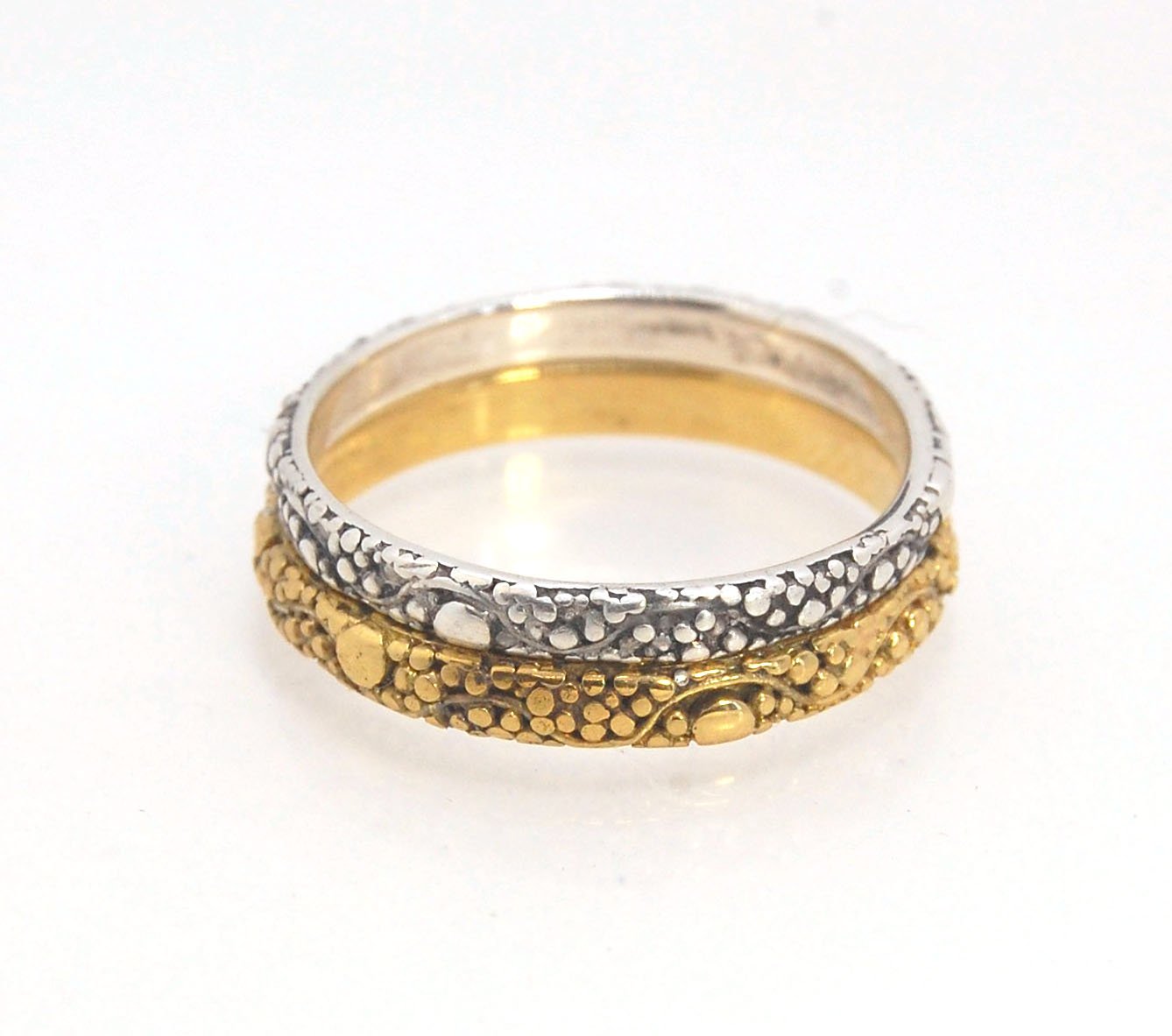 Milky Way Band - 3mm - in 18, 14k or Sterling Silver This is a one-of-a-kind 18k ring handmade using the ancient process of granulation and the pattern following a wavy line with granules of varying dimensions, sort of like the Milky Way! This Milky Way b