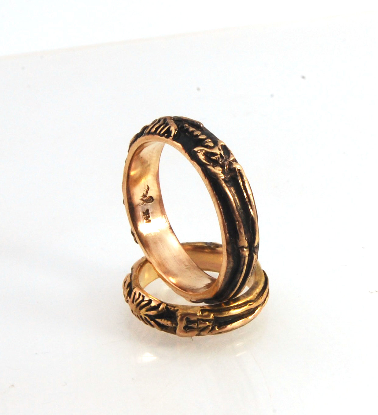 ENAMELED 14K Yellow Gold Memento Mori Skeleton Ring  -2.7mm-8mm - Choose from 5 Designs (Copy)