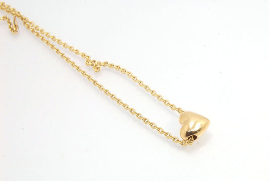 OMG Puffy Heart Slider Pendant in 14k gold OMG! This puffy heart pendant is super cute! I carved this little guy in wax and have been casting them all week!A drilled-out solid puffy heart cast in solid 14k gold and drilled to accommodate a 1.5mm chain. Th