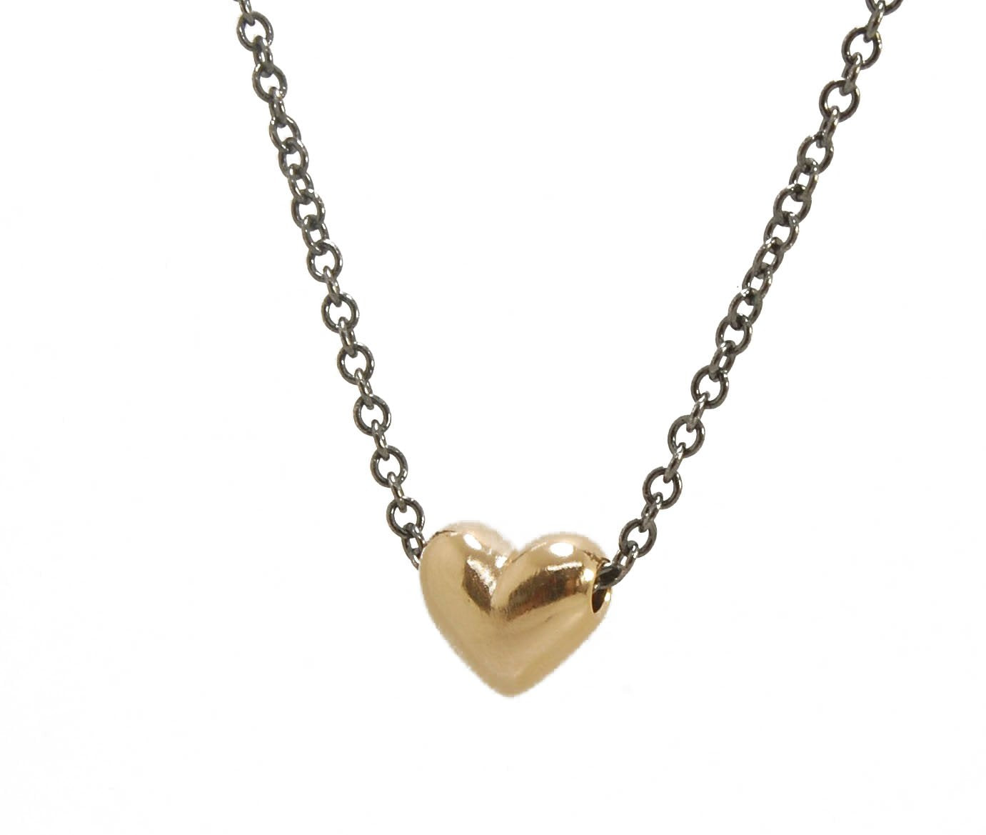 OMG Puffy Heart Slider Pendant in 14k gold OMG! This puffy heart pendant is super cute! I carved this little guy in wax and have been casting them all week!A drilled-out solid puffy heart cast in solid 14k gold and drilled to accommodate a 1.5mm chain. Th