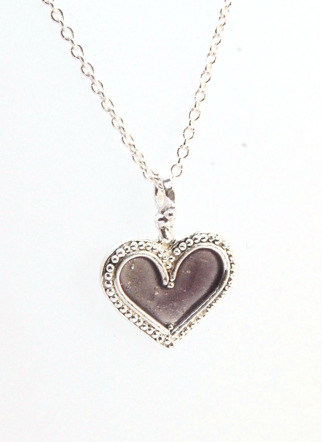 Enamel Heart Charm in Fine SIlver It’s a HEART of fine silver granulation that I made a mold of, then cast, then enameled! In your choice of colors: Red, Purple, Green, Black, Azalea, HollyhockGranulation is an ancient fusing process utilized for thousand