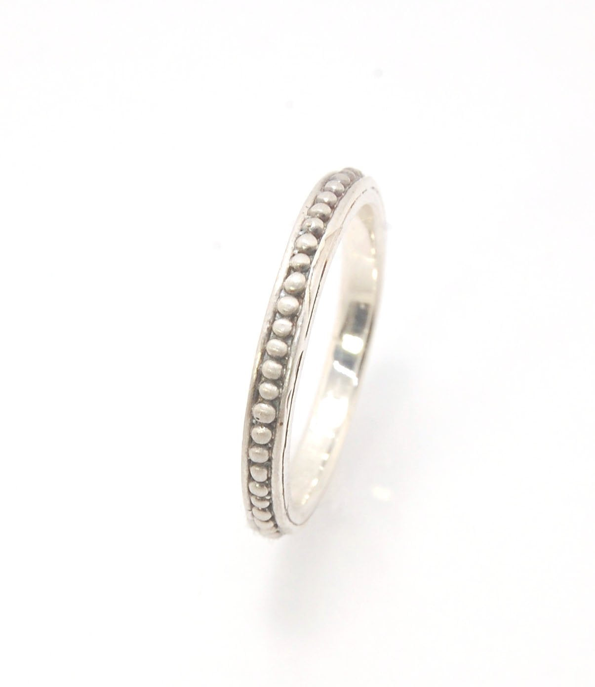 Single Row Band - Order to size in Sterling, 18k or 14k gold This is a sweet single row narrow band. Perfect for a stack! This is cast from a granulated original and is pictured here in Sterling Silver, but I will have photos soon in 14k and 18k yellow go