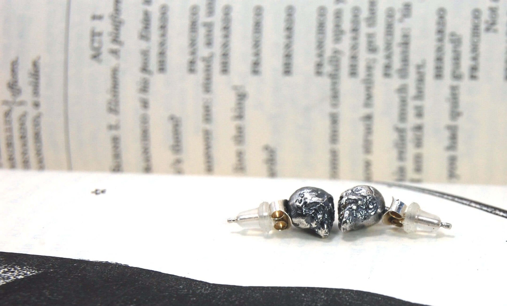 Yorick Skull Studs in Sterling Silver memento mori,skull,skull earrings,skull post,Stoics,Yorick skull These solid sterling silver Yorick Skull Studs are wax carved by hand and cast using the ancient process of Lost Wax to cast them in sterling silver. I