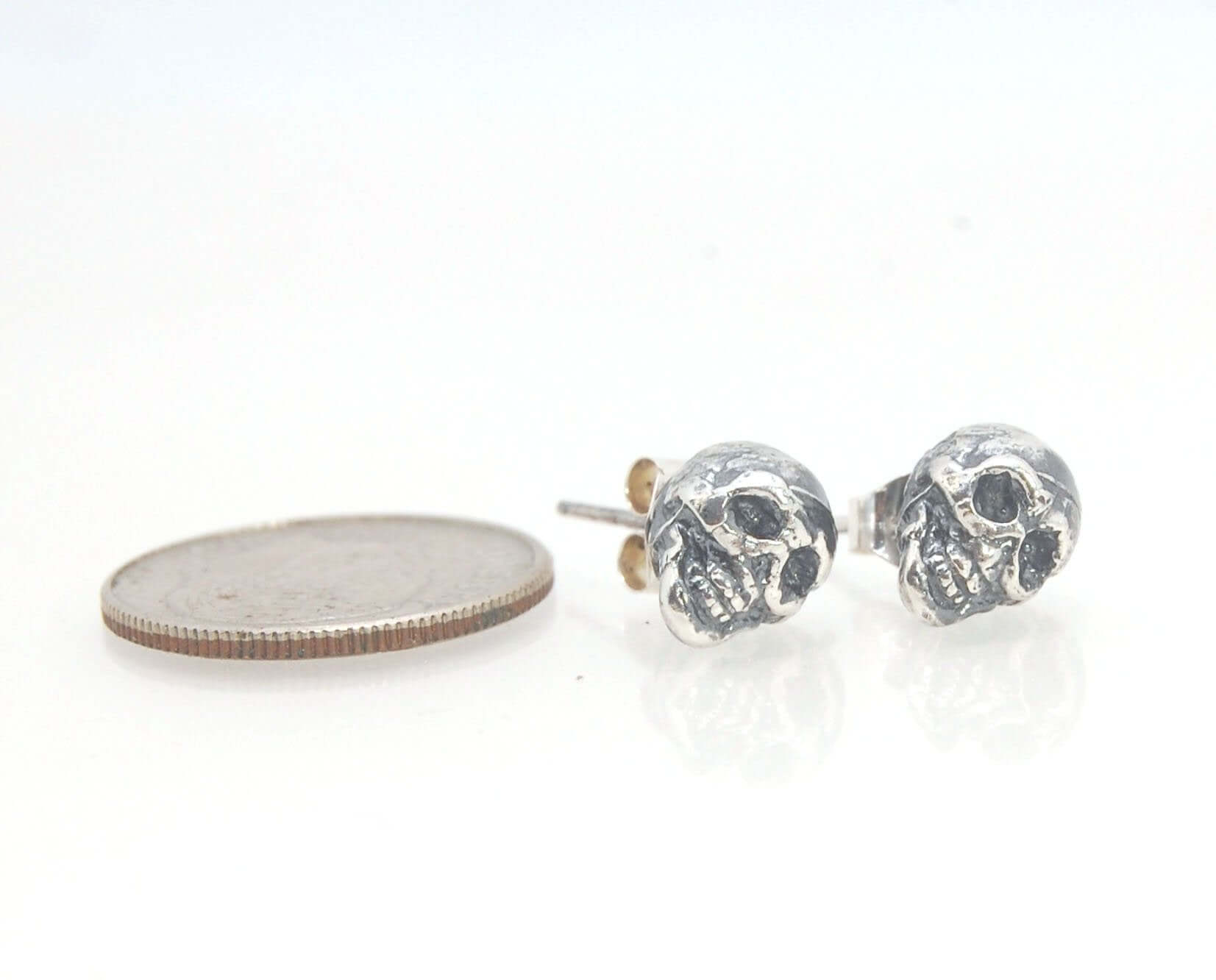 Yorick Skull Studs in Sterling Silver memento mori,skull,skull earrings,skull post,Stoics,Yorick skull These solid sterling silver Yorick Skull Studs are wax carved by hand and cast using the ancient process of Lost Wax to cast them in sterling silver. I