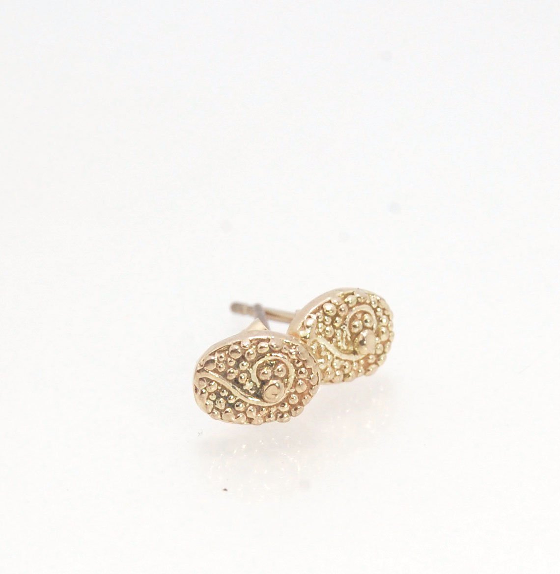 Seaweed Post Earrings - Small - Sterling or 14k gold These are the smallest of my 2 seaweed detailed post earrings and are cast in sterling from an original granulated pair I designed to go with my Seaweed Collection.Cast in sterling using the process of