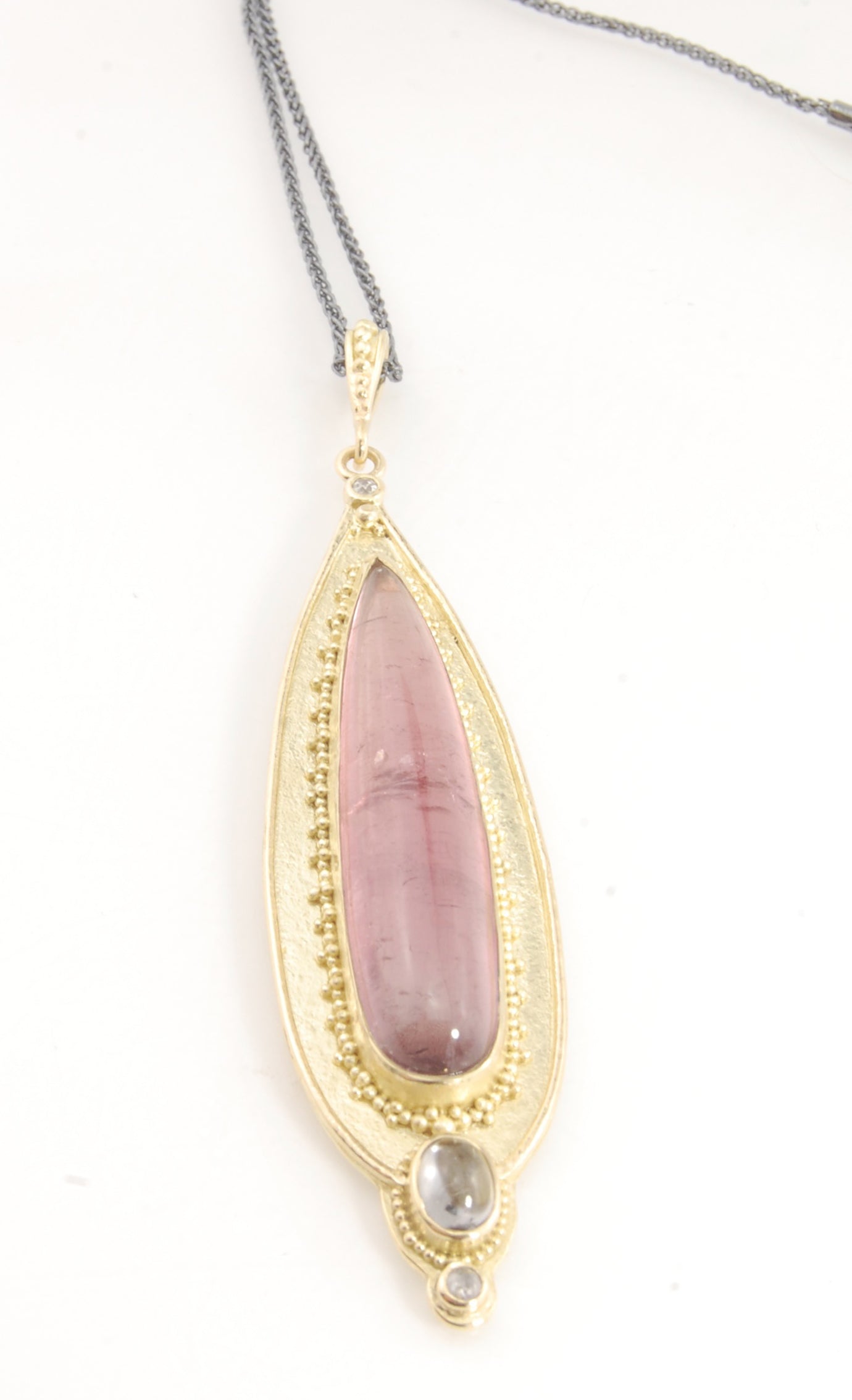 Tourmaline and Diamond 18k Gold Regal Amulet