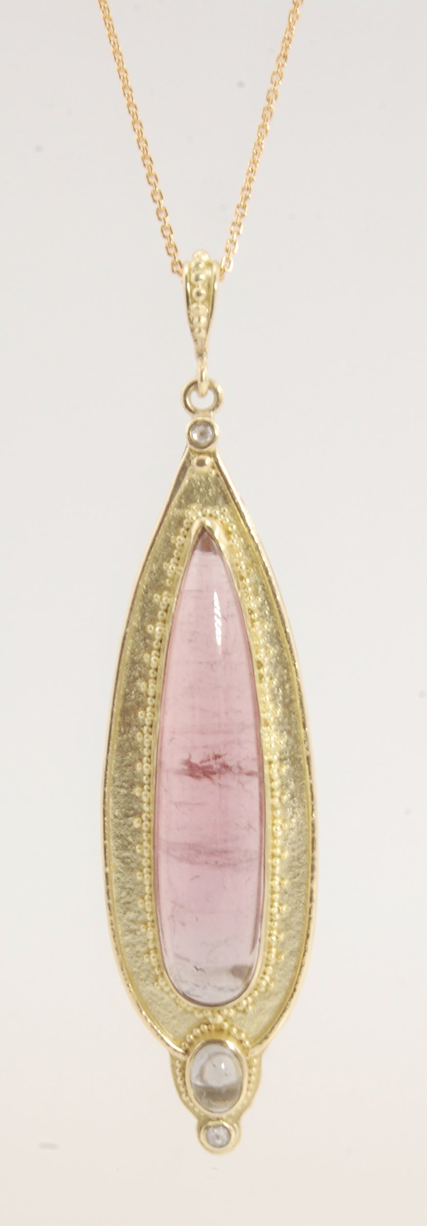 Tourmaline and Diamond 18k Gold Regal Amulet