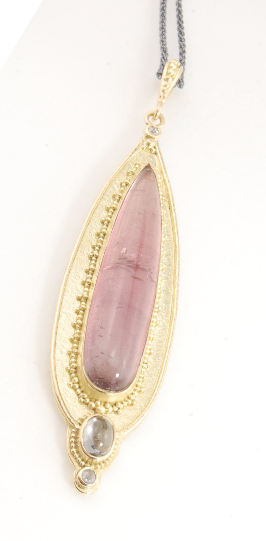 Tourmaline and Diamond 18k Gold Regal Amulet