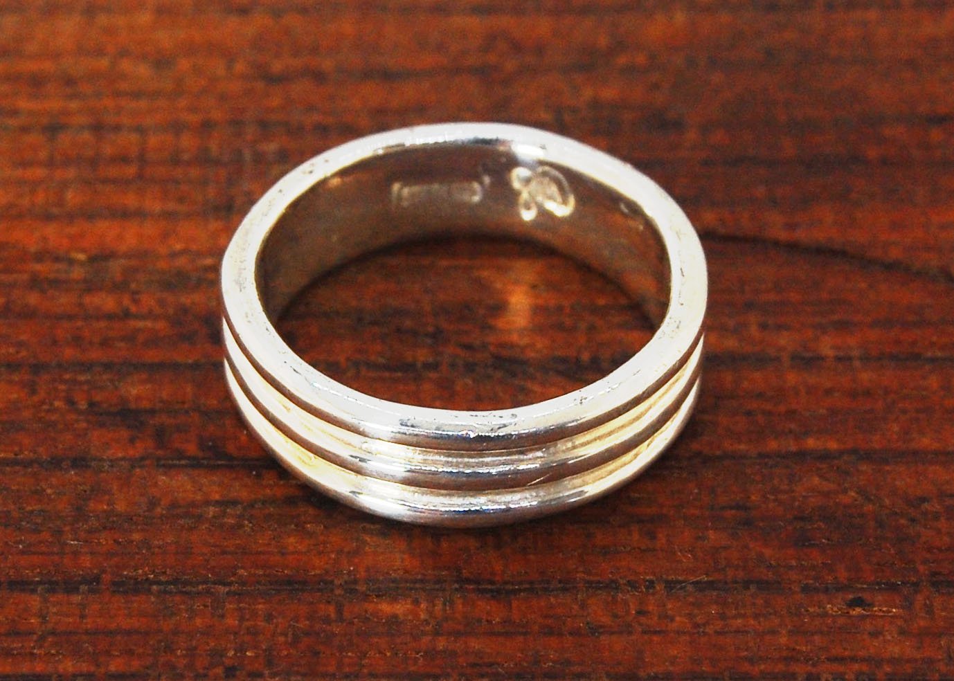 3 Rim Band -6.2mm wide - Sterling silver, 14k or 18k yellow gold This is a 3 rim band cast from a wax carving turned on a lathe and cast using the lost wax process. These are so much fun to make and I have several variations of different rims and widths a