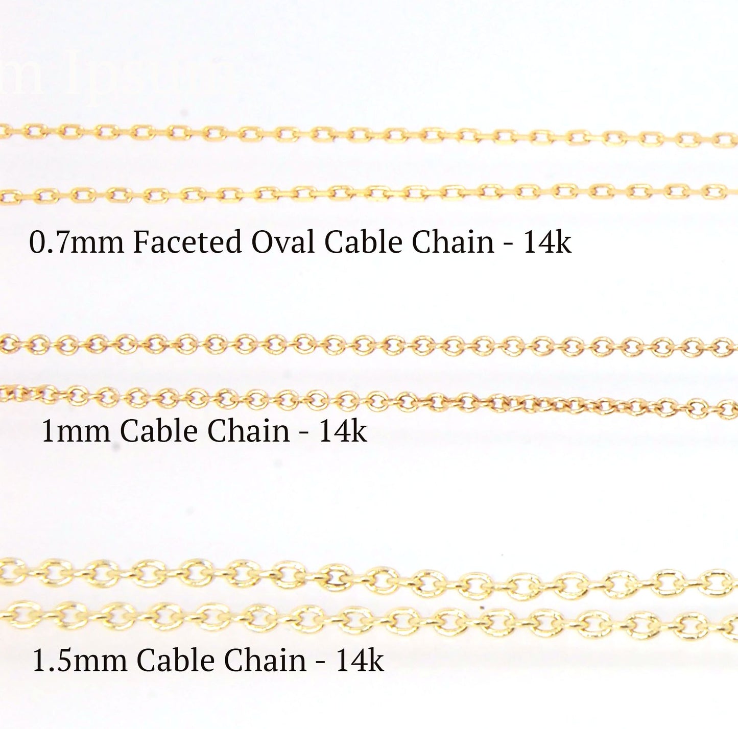 1.45mm 14k yellow gold cable chain with Lobster Clasp - 16", 18", 20" or 24" This lovely finished chain is the Goldilocks of chains. Not too big and not too small with a secure make and classic but understated design to compliment your handmade pendant. T